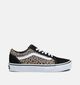 Vans Old Skool Leopard Baskets en Noir pour filles (361120)