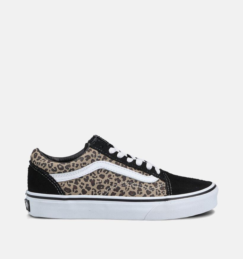 Vans Old Skool Leopard Baskets en Noir pour filles (361120)