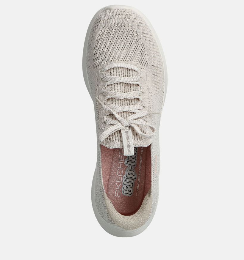 Skechers Ultra Flex 4.0 Beige Slip-in Sneakers voor dames (367828)