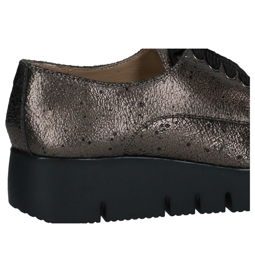 Bronzen Veterschoenen Unisa Caler in leer (233120)