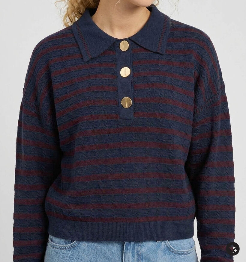 Vila Malfine Blauwe/Bordeaux Polo Trui voor dames (382032)