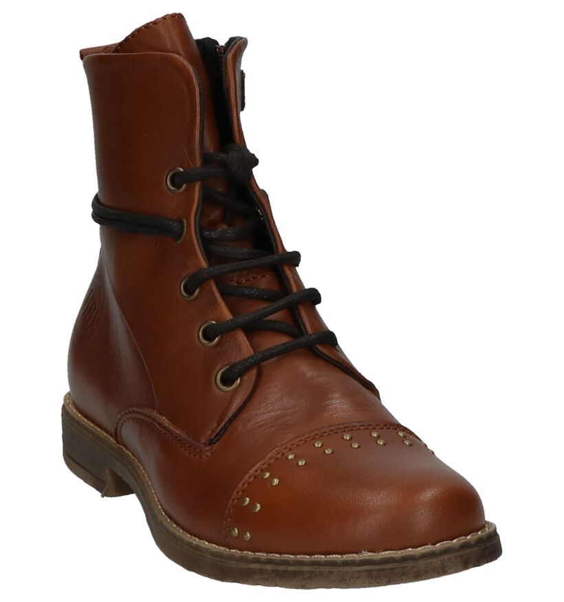 Cognac Stoere Boots Hampton Bays in leer (224115)