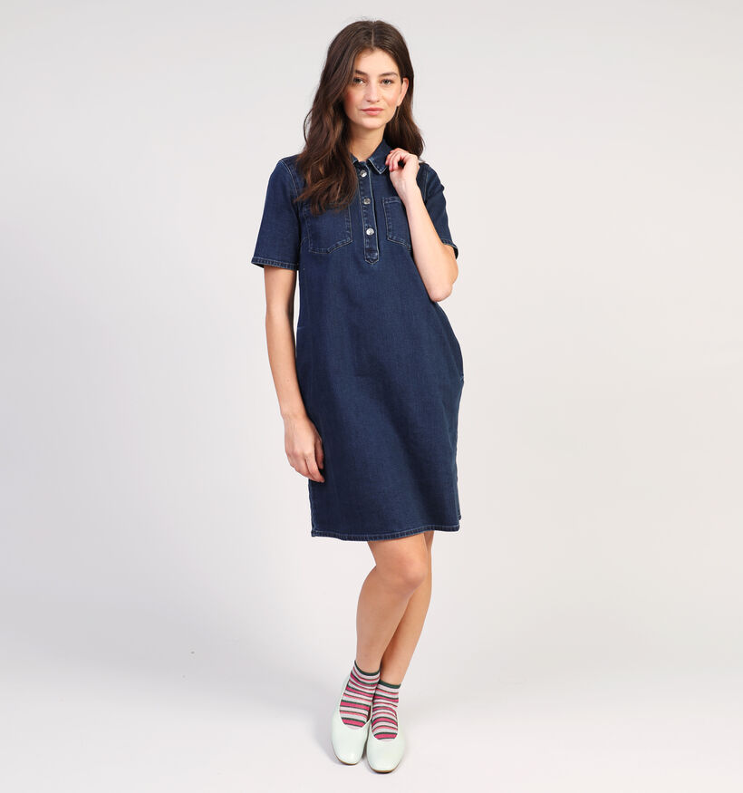 comma Blauwe Korte jeansjurk voor dames (354763)