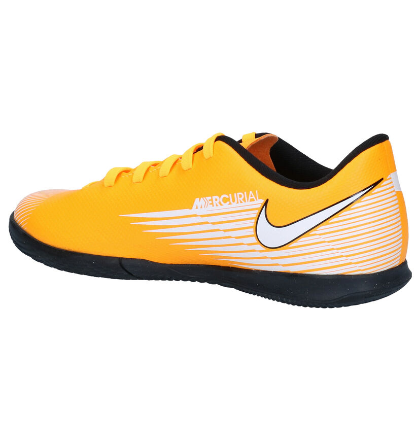 Nike JR Mercurial Oranje/Witte Sportschoenen in kunstleer (277502)