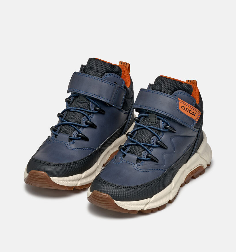 Geox Flexyper Baskets montantes en Bleu fonc&eacute; pour gar&ccedil;ons (377719) - pour semelles orthop&eacute;diques