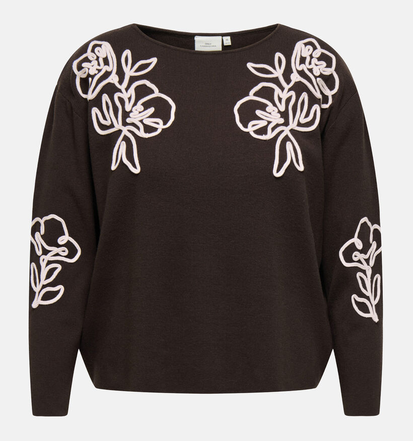 ONLY Carmakoma Nila Pull en Brun fonc&eacute; pour femmes (378384)