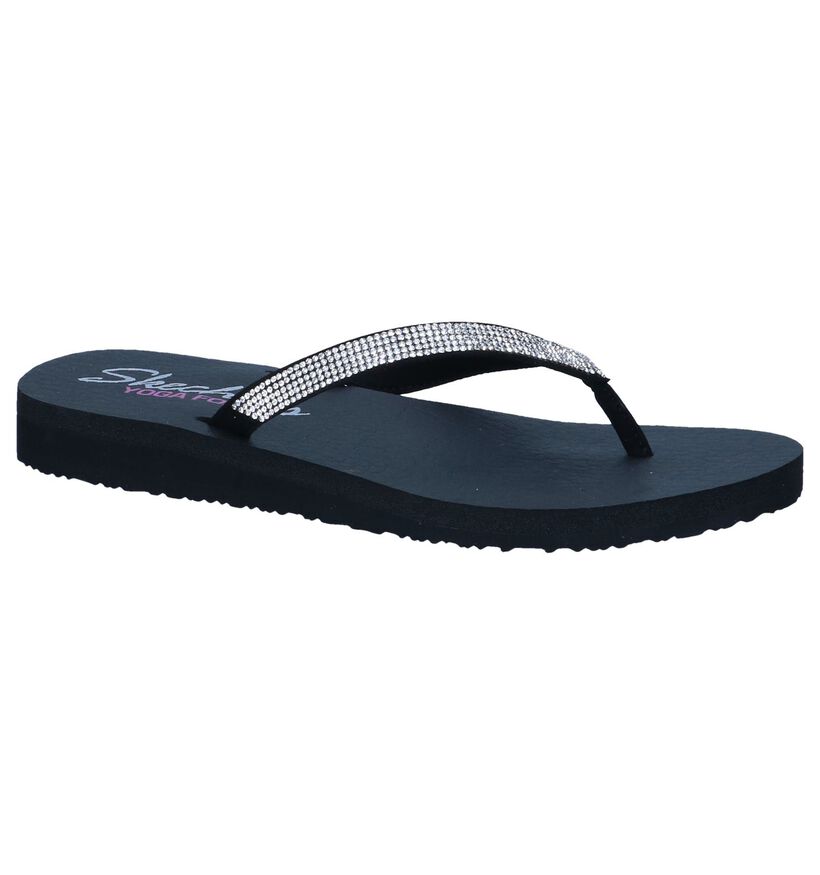 Zwarte Teenslippers Skechers Meditation Chill in kunstleer (240502)