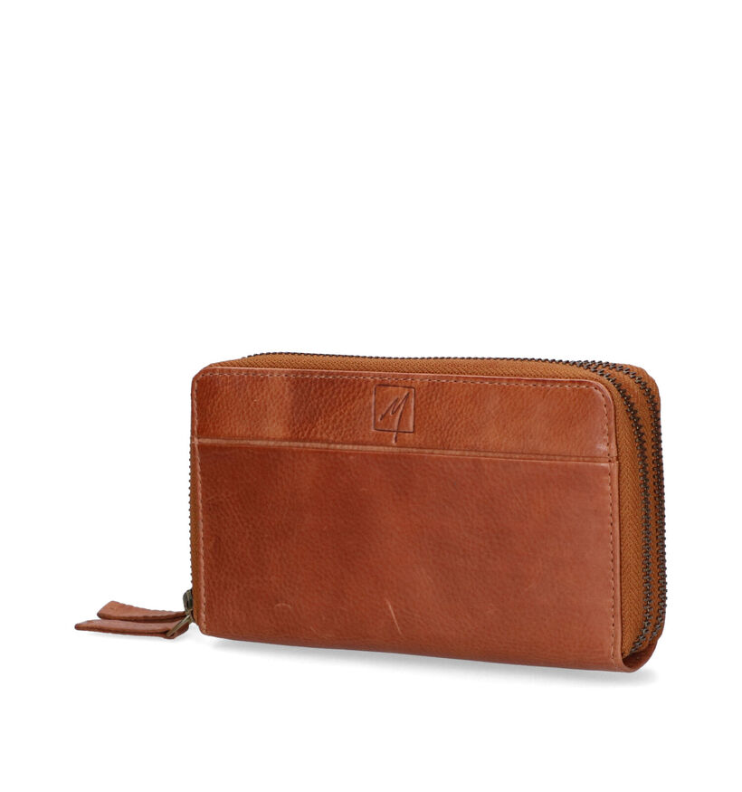 Label M Porte-monnaie zippé en Cognac pour femmes (358853)
