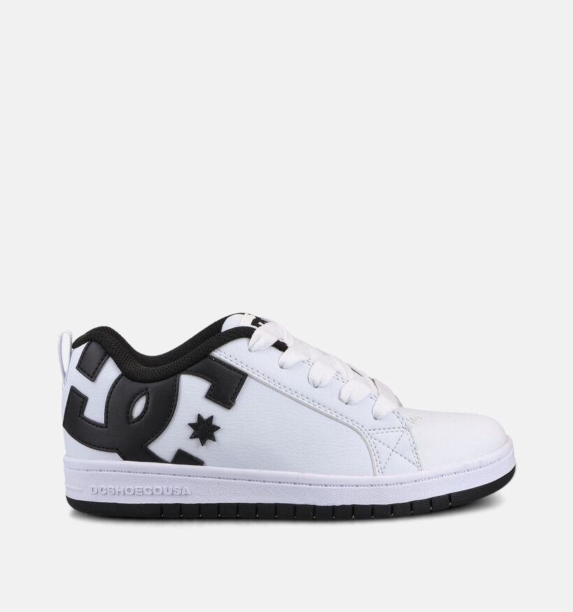 DC Shoes Court Graffik Baskets basses en Blanc pour filles, gar&ccedil;ons (368720) - pour semelles orthop&eacute;diques