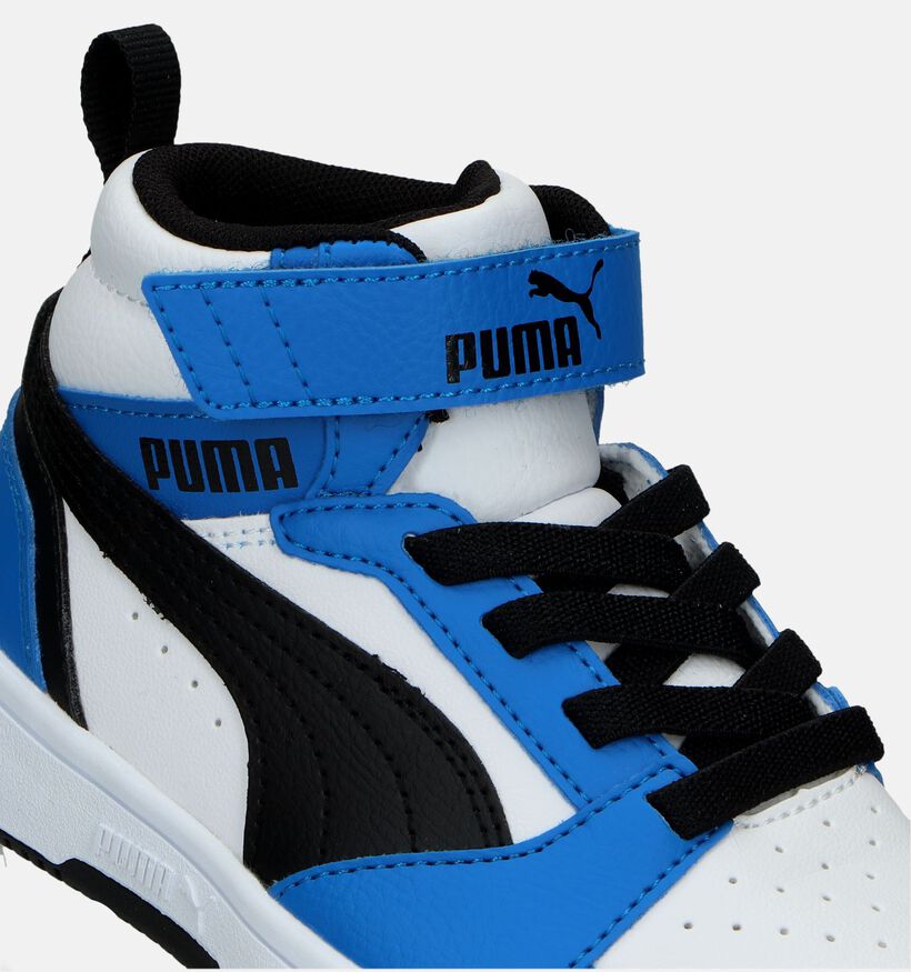 Puma Rebound V6 Mid Witte Sneakers voor jongens, meisjes (334477) - geschikt voor steunzolen