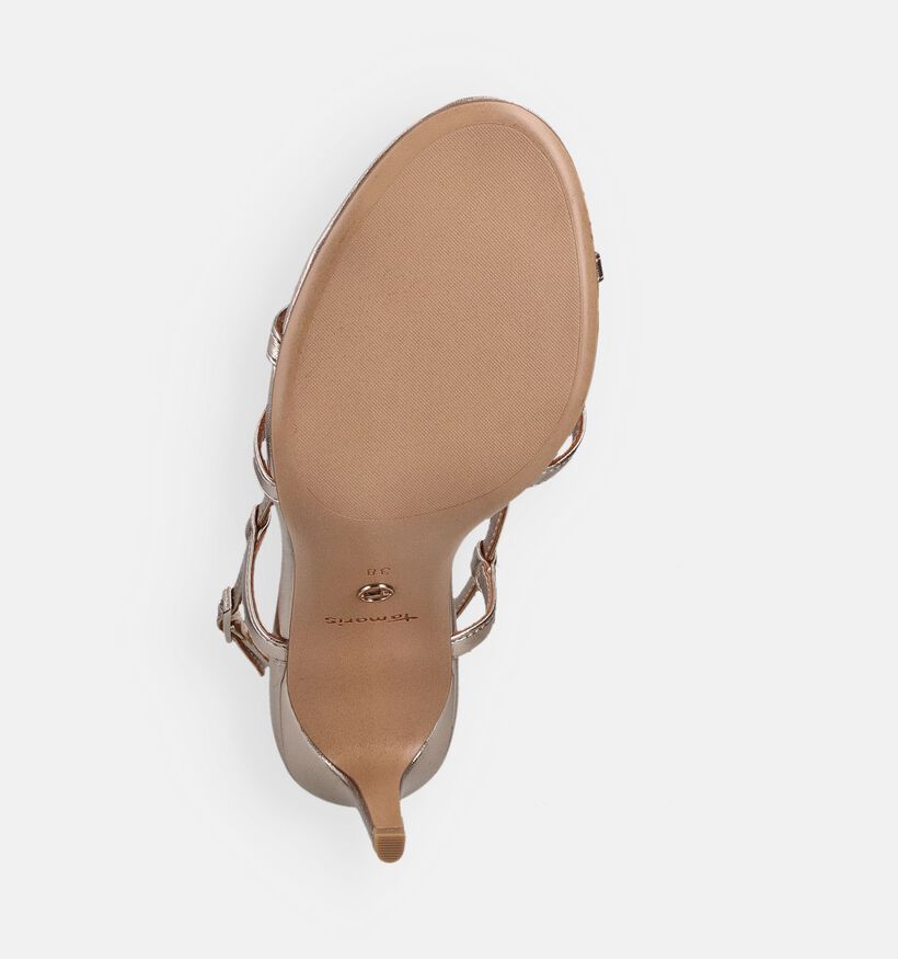 Tamaris Flower Sandales &agrave; talons en Or pour femmes (373624)