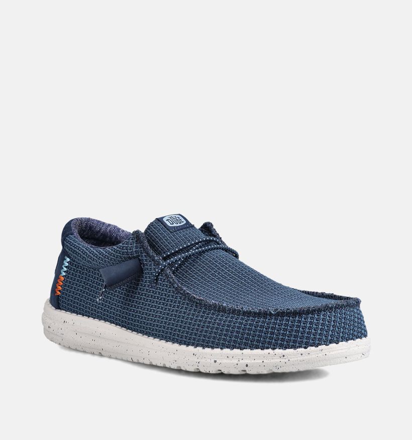 HEYDUDE Wally Sport Chaussures &agrave; enfiler en Bleu fonc&eacute; pour hommes (370086) - pour semelles orthop&eacute;diques