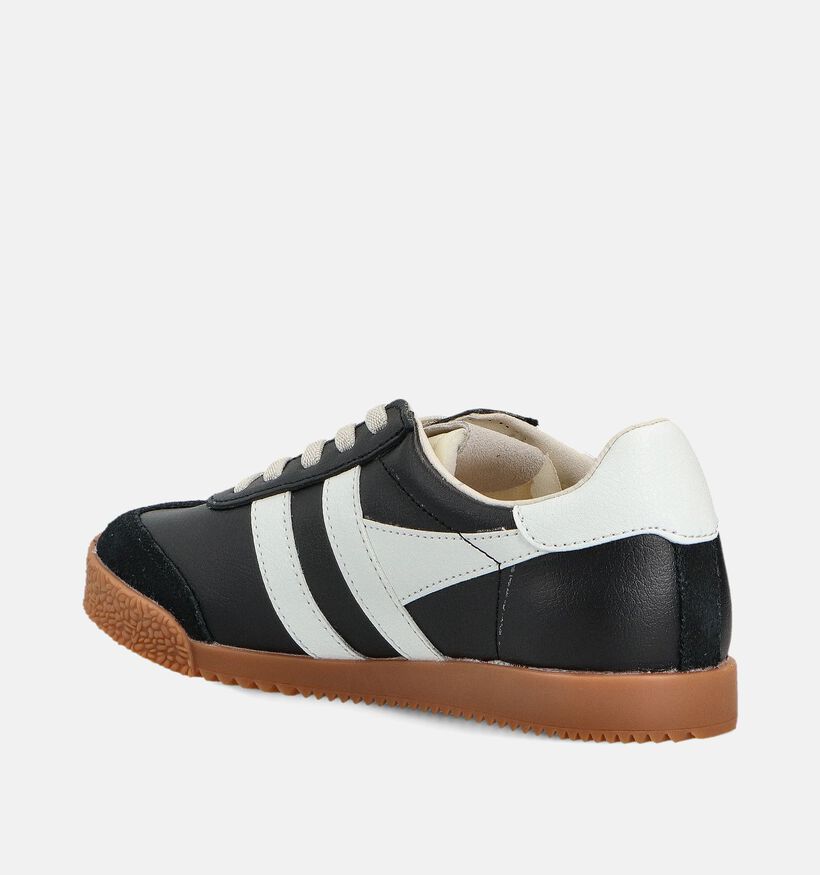 Gola Elan Leather Baskets en Noir pour garçons (360802) - pour semelles orthopédiques