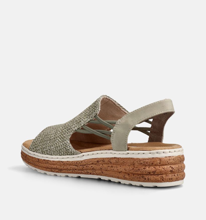 Rieker Kaki Sandalen met Sleehak voor dames (370400)