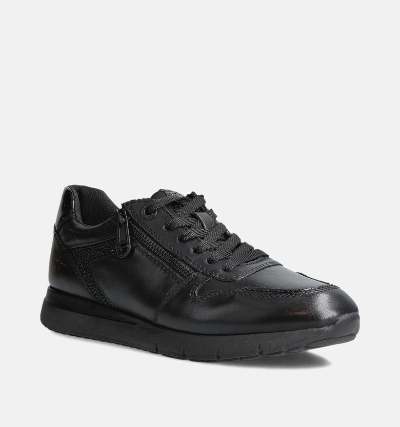 Tamaris Comfort Zwarte Rits-veterschoenen voor dames (360414) - geschikt voor steunzolen