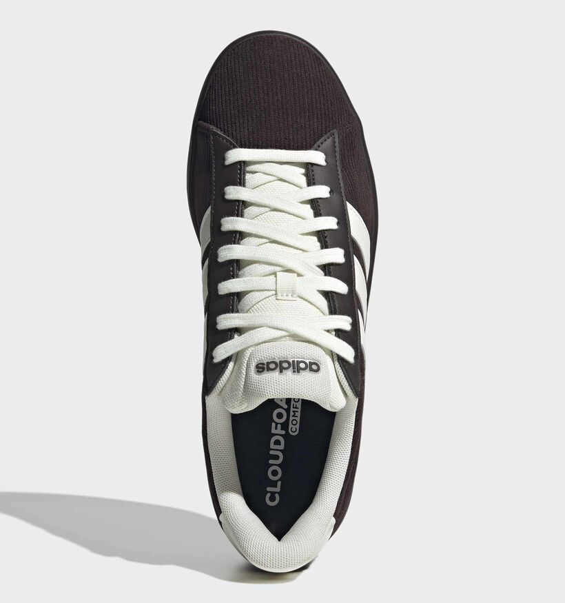 adidas Grand Court 3.0 Baskets en Marron fonc&eacute;/Blanc pour hommes (380257) - pour semelles orthop&eacute;diques