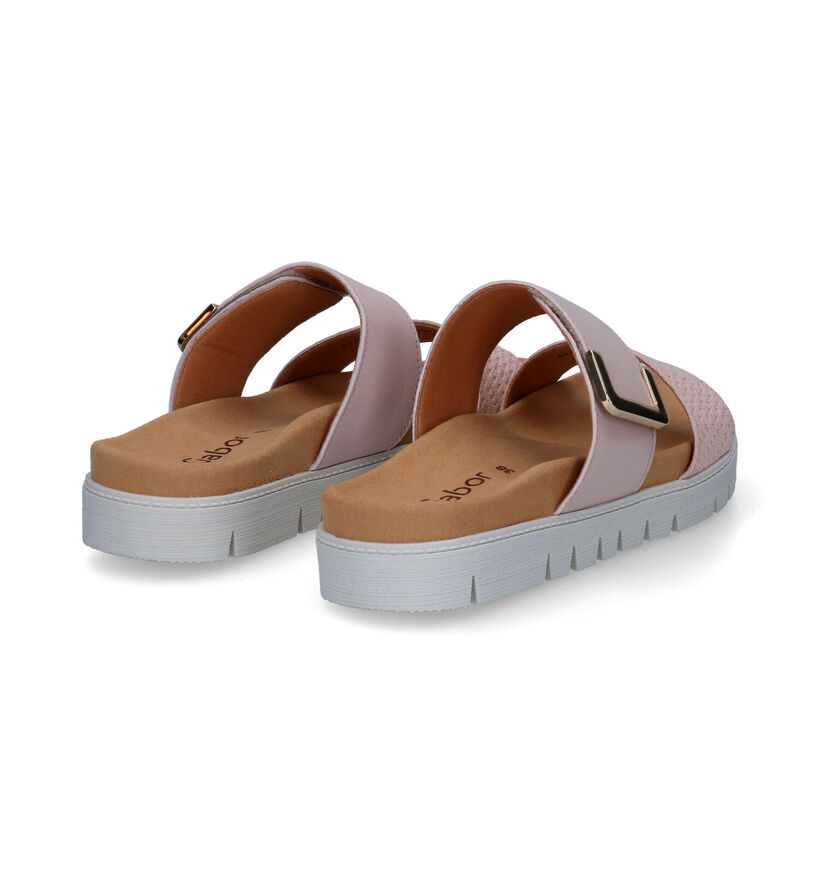 Gabor Best Fitting Roze Slippers in leer (306154)