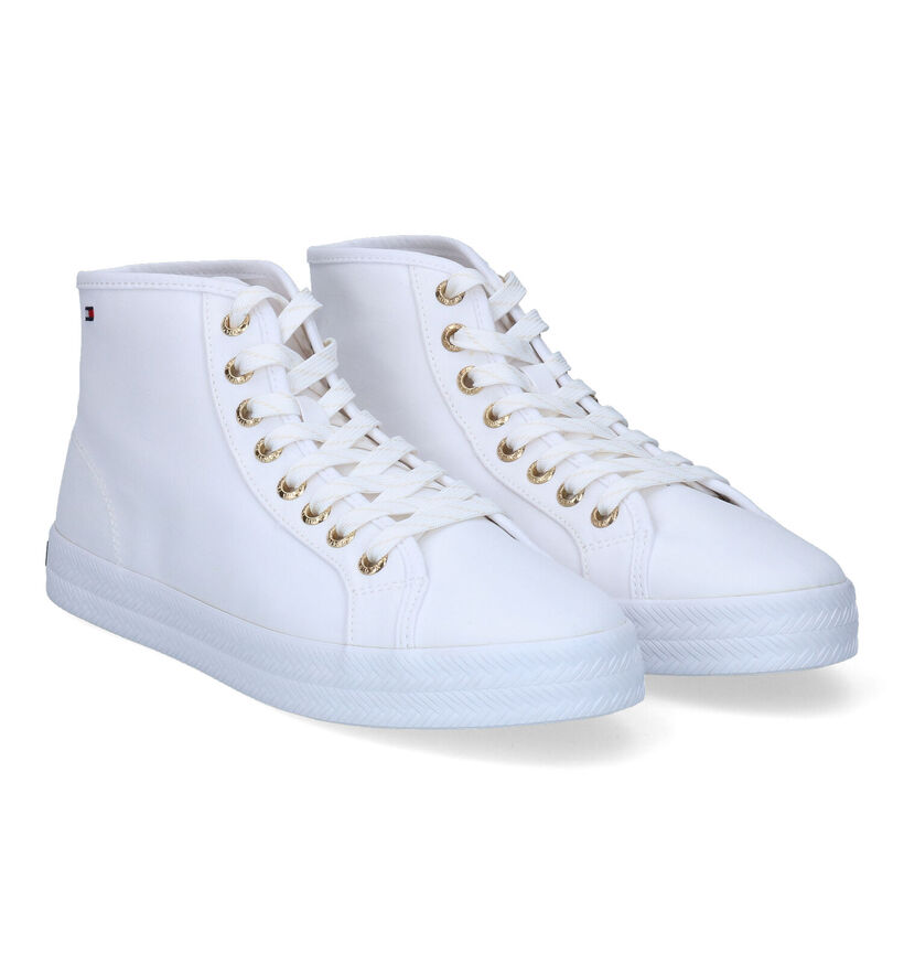 Tommy Hilfiger Essentiel Midcut Witte Hoge Sneakers voor dames (303975) - geschikt voor steunzolen