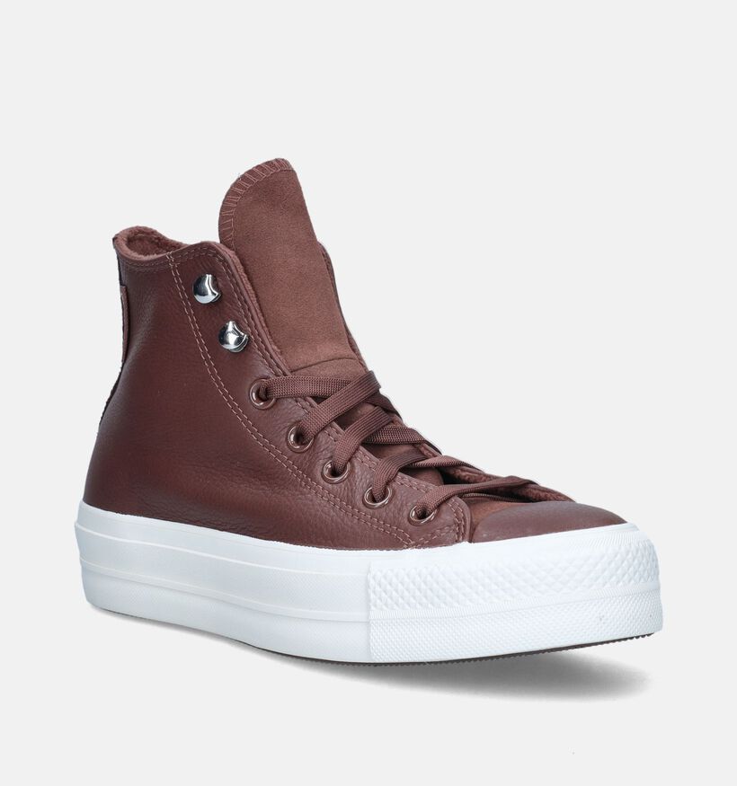 Converse Chuck Taylor All Star Lift Baskets en Brun pour femmes (343987)