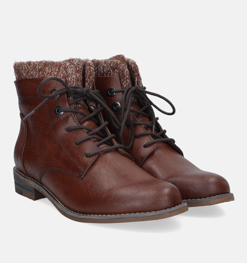 Marco Tozzi Bottines à lacets en Cognac pour femmes (330650)