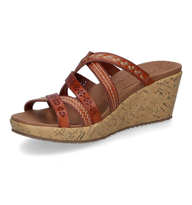 Skechers Beverlee Tiger Posse Cognac Slippers in kunstleer (310874)