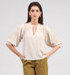 Reu Mazarine Sari Beige Oversized Blouse voor dames (357946)