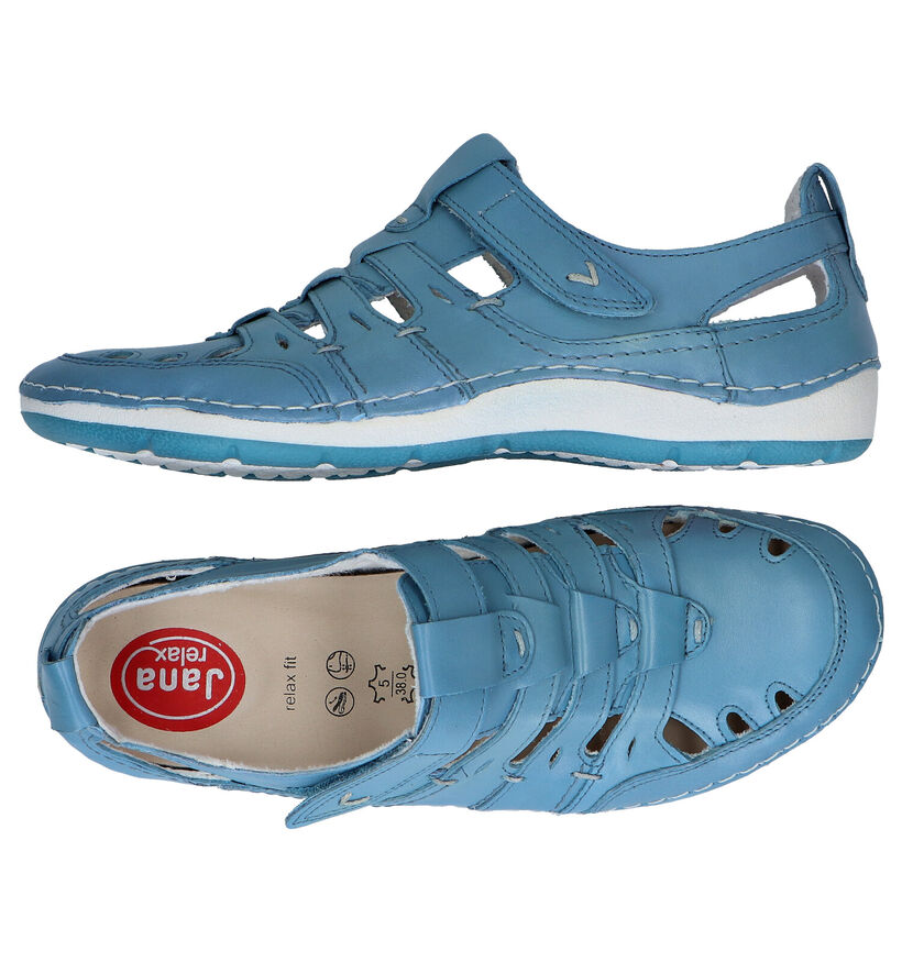 Jana Chaussures confort en Bleu clair en cuir (286455)