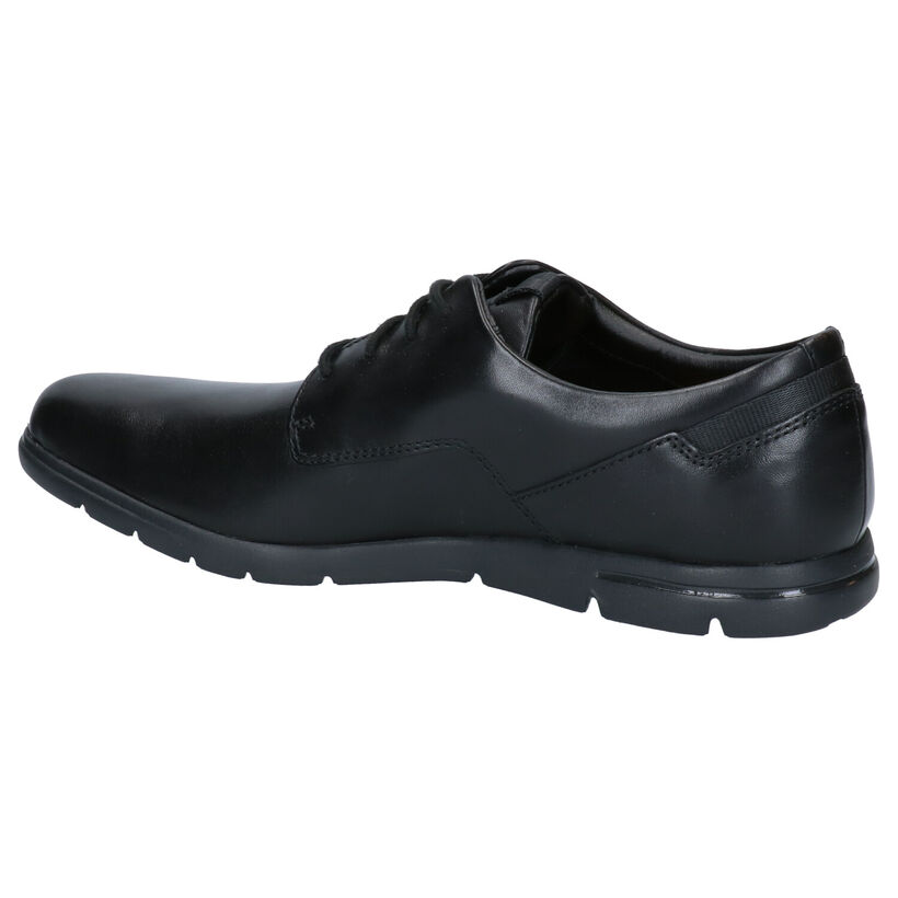 Clarks Vennor Walk Zwarte Veterschoenen in leer (265561)