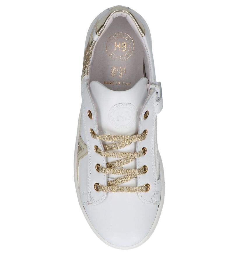 Witte Sneakers Rits/Veter met Sterren Hampton Bays in lakleer (213076)