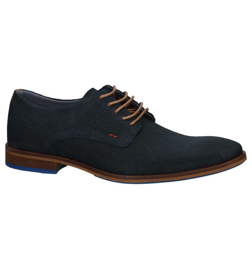 Bullboxer Geklede Veterschoenen Donkerblauw in nubuck (210406)