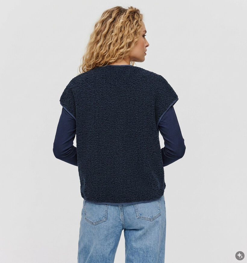 Laurent David Manteau court en Bleu fonc&eacute; pour femmes (382012)