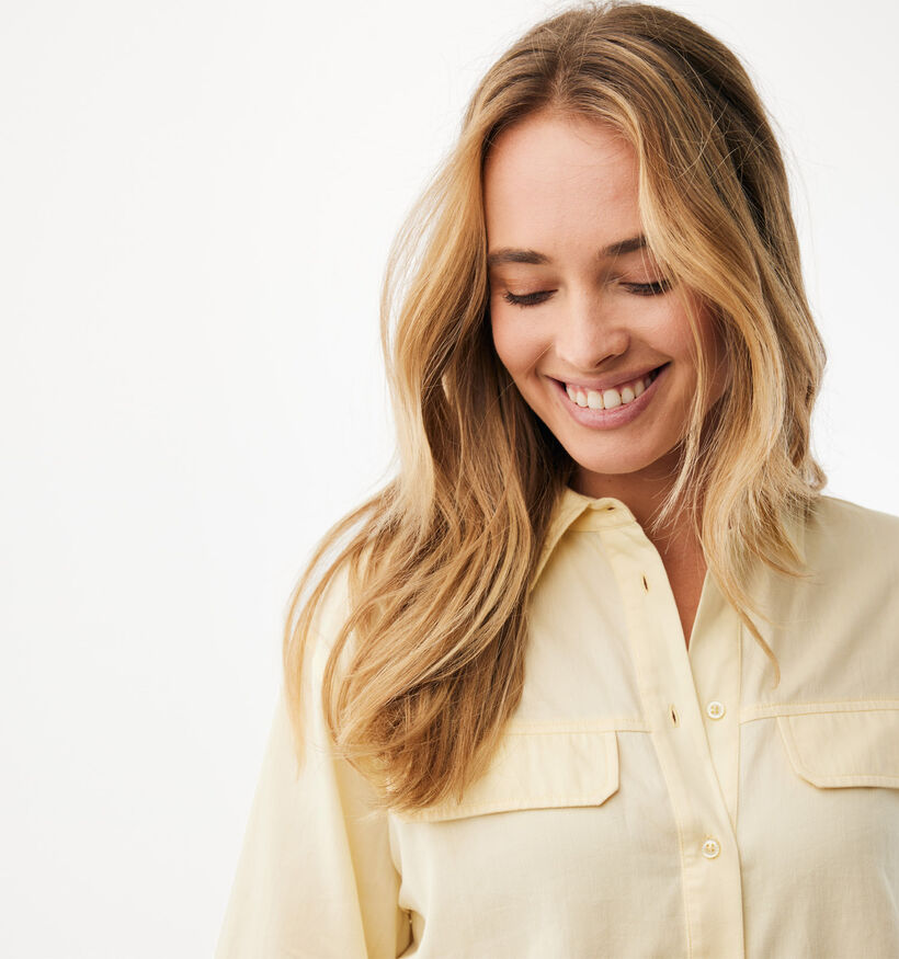 Mexx Boxy Poplin Blouse en Jaune pour femmes (368583)