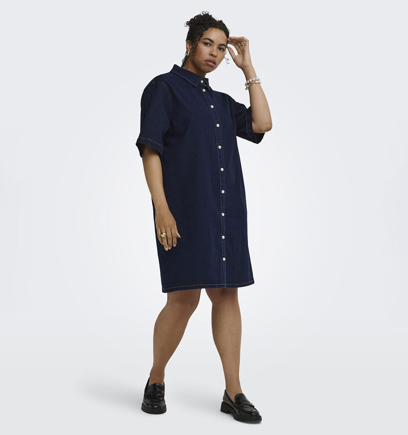 ONLY Carmakoma Madeline Robe mi-longue en Bleu fonc&eacute; pour femmes (381914)