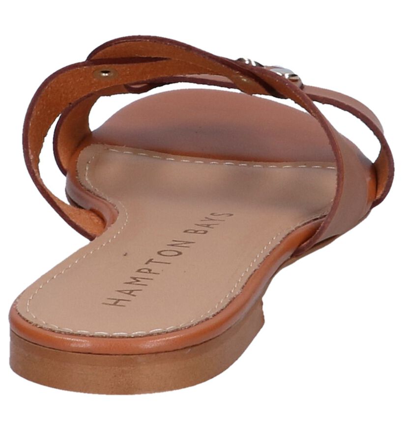 Cognac Slippers Hampton Bays in leer (239126)