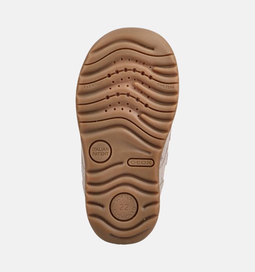 Geox Macchia Baskets montantes en Beige pour filles, gar&ccedil;ons (376242) - pour semelles orthop&eacute;diques