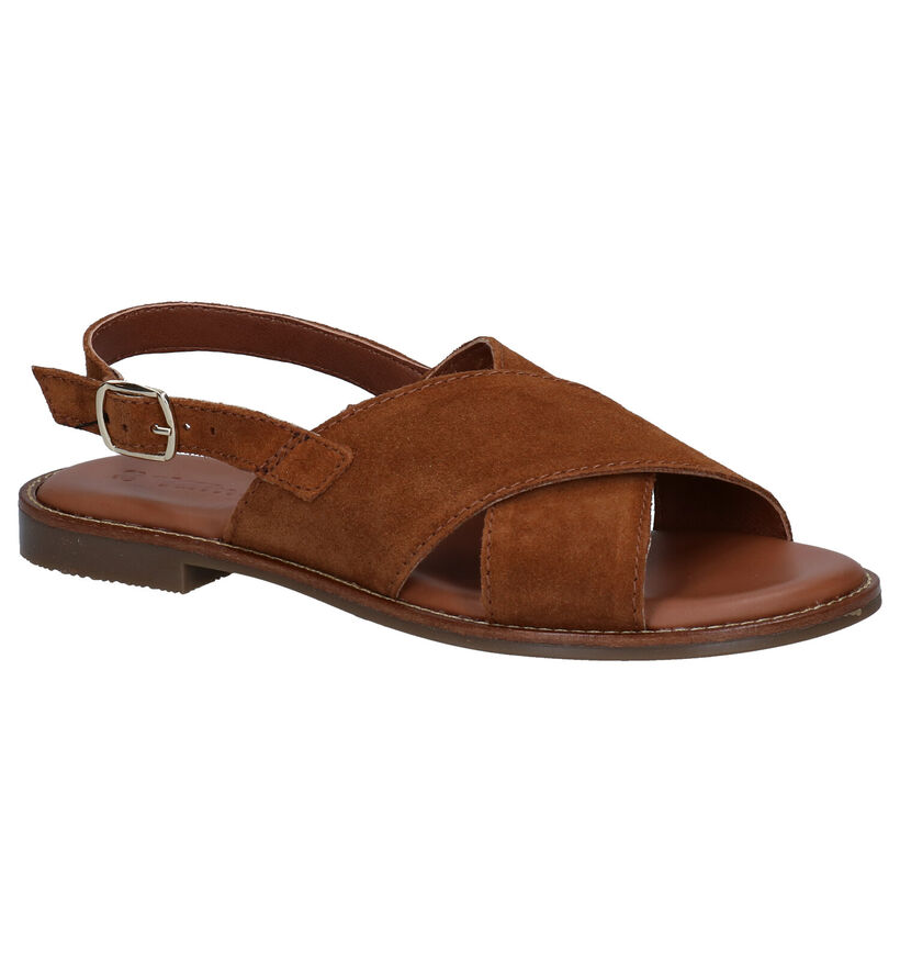 Tamaris Touch it Cognac Sandalen in daim (289310)