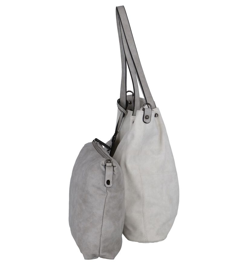 Emily & Noah Grijze Bag in Bag Shopper Tas in kunstleer (284365)