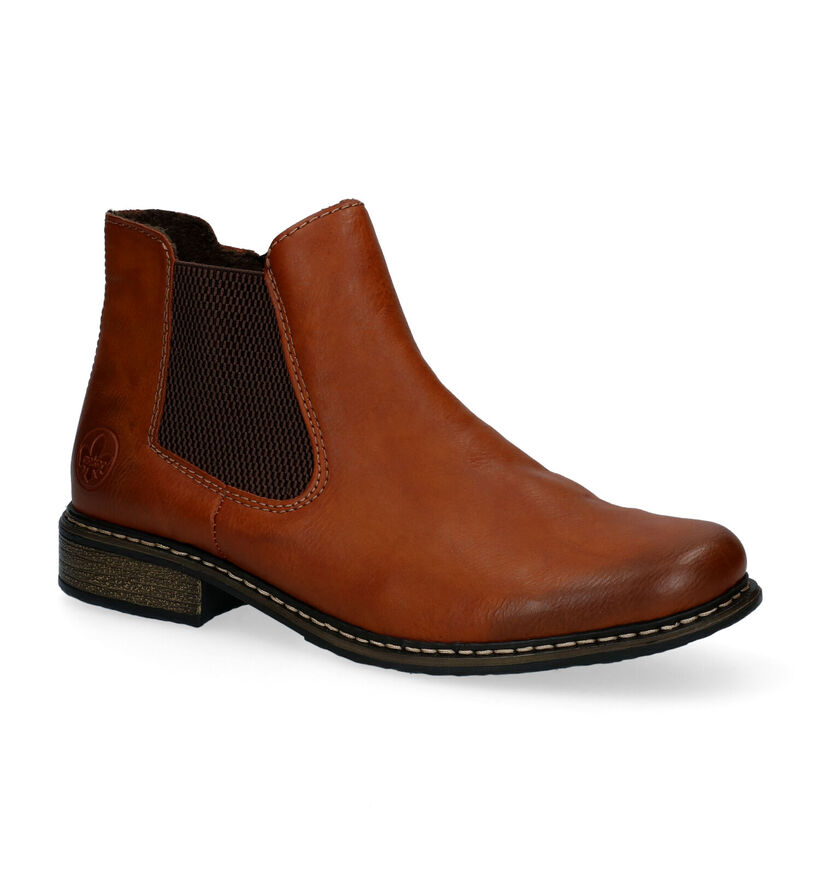 Rieker Bottines plates en Cognac en simili cuir (299386)