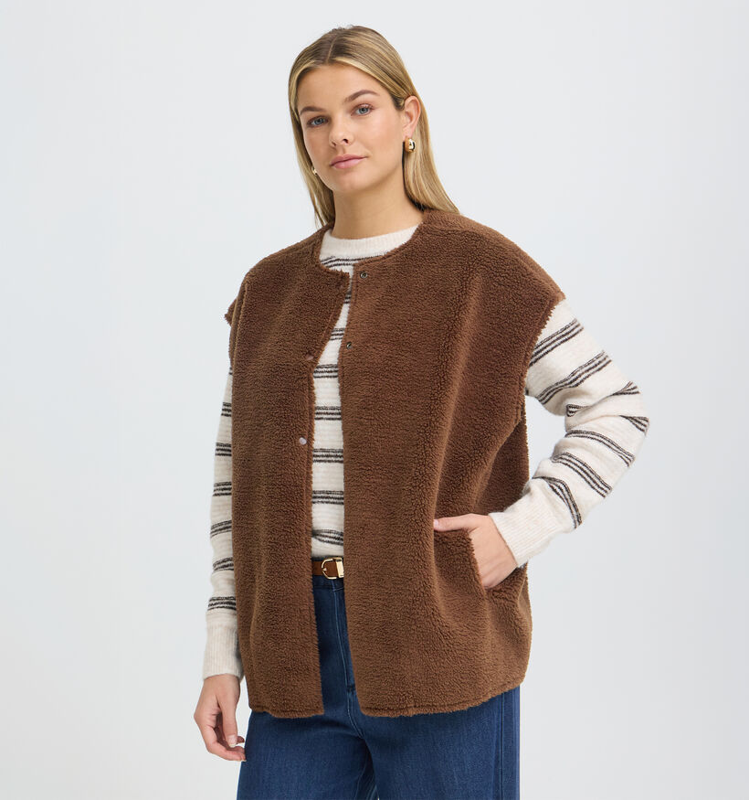 Fransa Alizza Manteau court en Marron pour femmes (377906)
