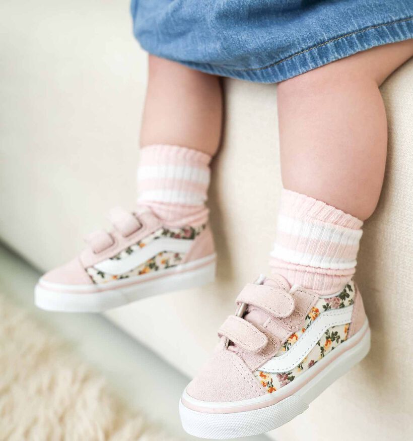 Vans Old Skool Baskets pour bébé en Rose pour filles (351461)