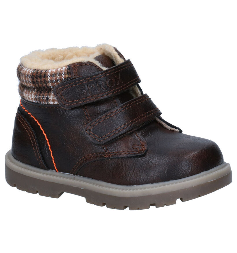 Sprox Bruine Bottines in kunstleer (297268)