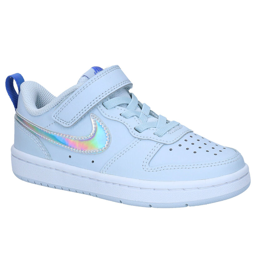 Nike Court Borough Low Baskets en Bleu en cuir (274592)