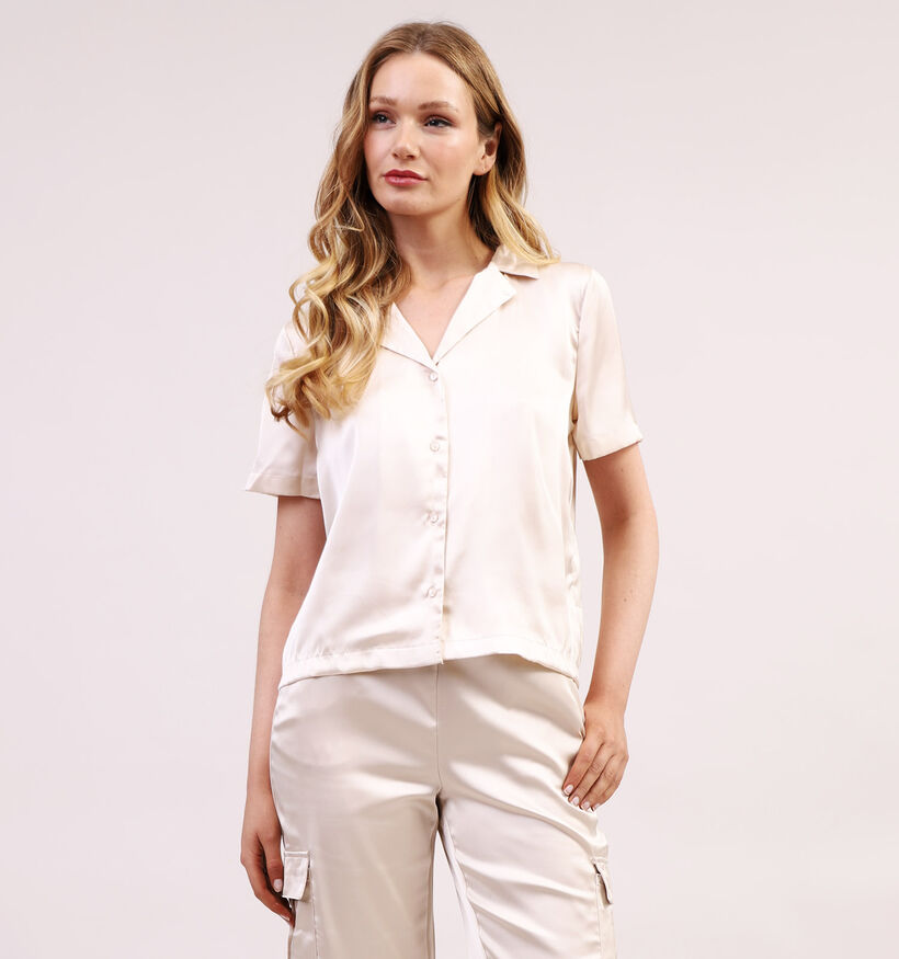 JDY Fifi Satin Blouse en Beige (327114)