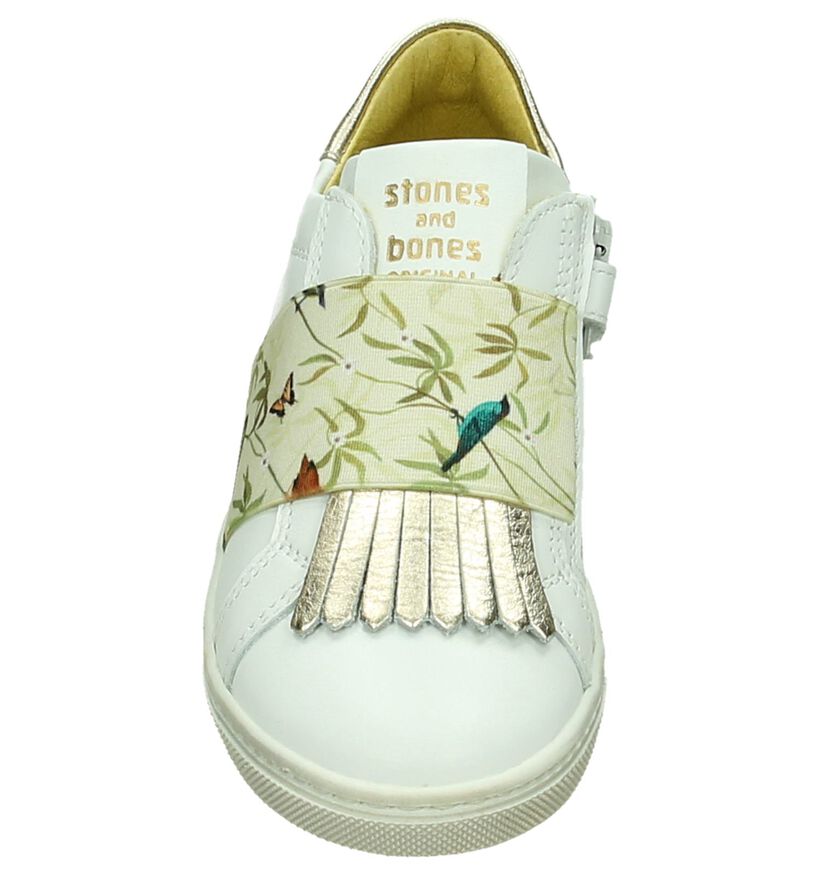 STONES and BONES Chaussures slip-on en Blanc en cuir (190855)