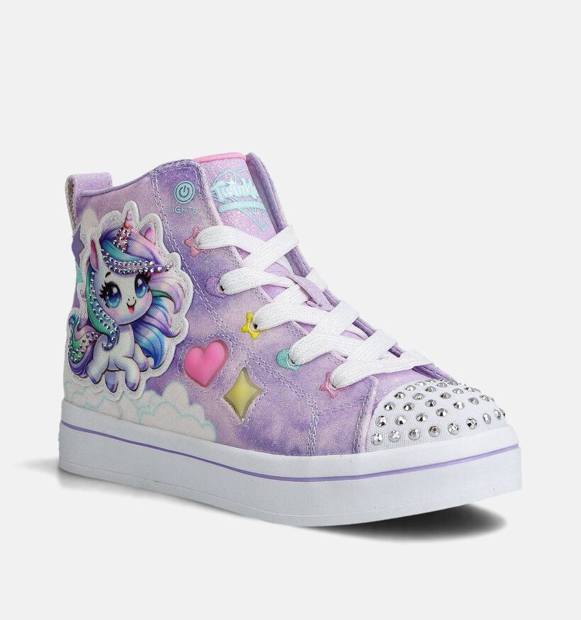 Skechers Twi-Lites 2.0 Baskets montantes en Bleu pour filles (360977)