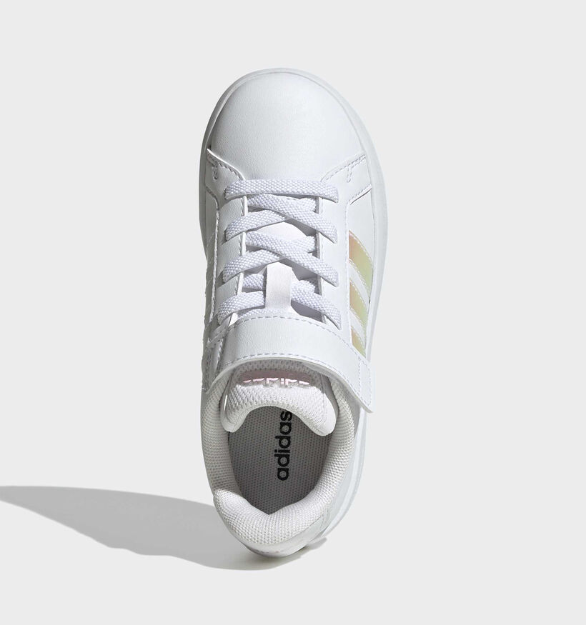 adidas Grand Court 3.0 Iridescent Baskets en Blanc pour filles (366730) - pour semelles orthop&eacute;diques