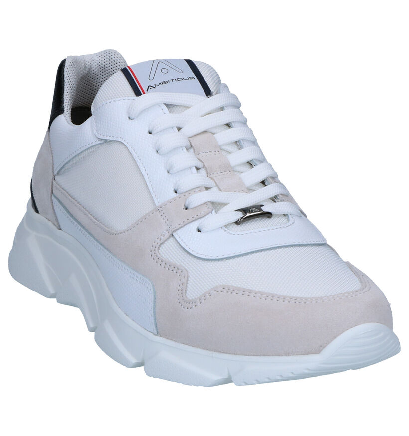 Ambitious Witte Sneakers in daim (265943)
