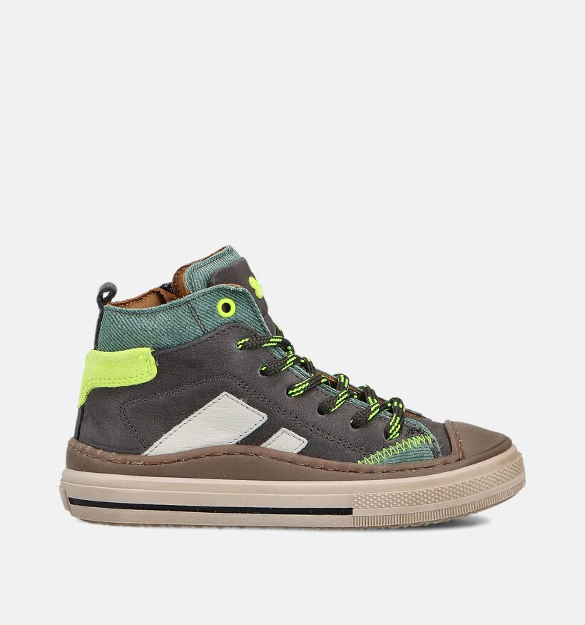 STONES and BONES Laset Chaussures hautes en Vert pour garçons (362006) - pour semelles orthopédiques