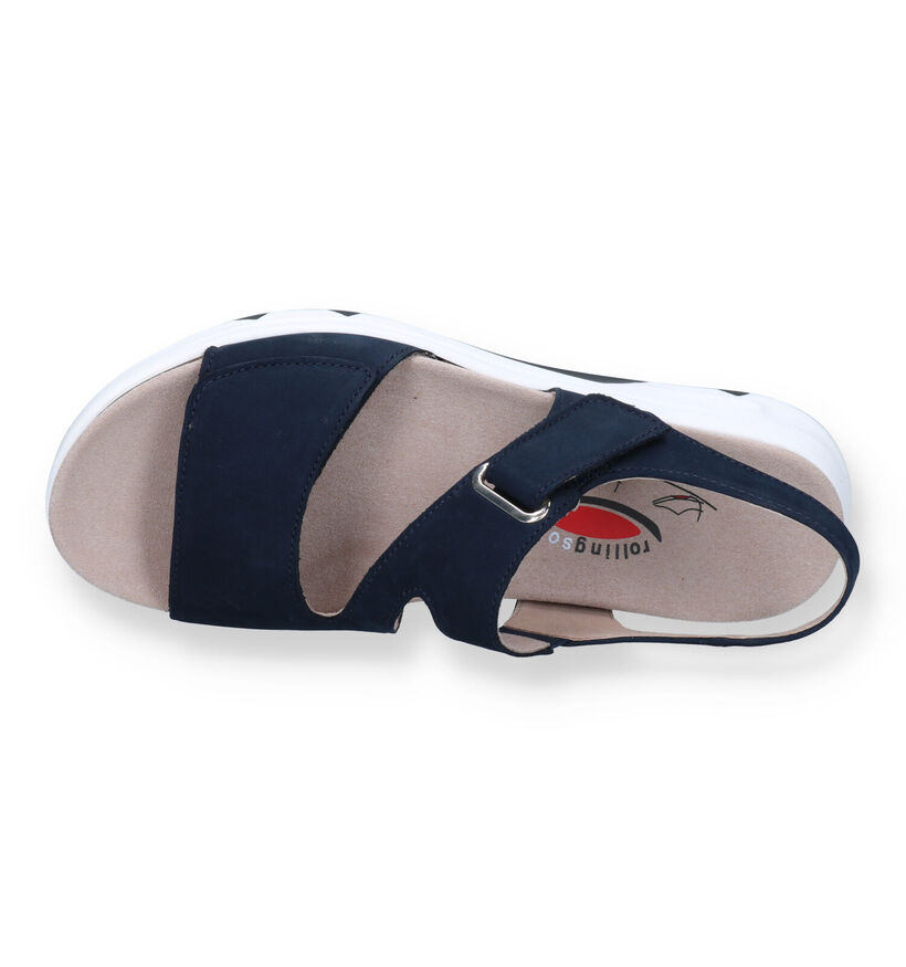 Gabor Rollingsoft Sandales pour semelles orthopédique en Bleu en nubuck (323278)