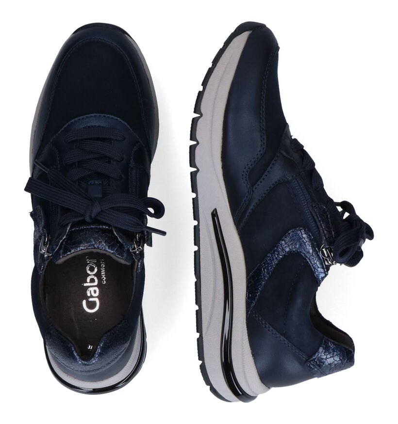 Gabor OptiFit Blauwe Veterschoenen voor dames (297422) - geschikt voor steunzolen